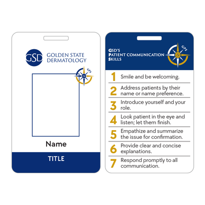 Double-Sided Name Badges - Golden State Dermatology