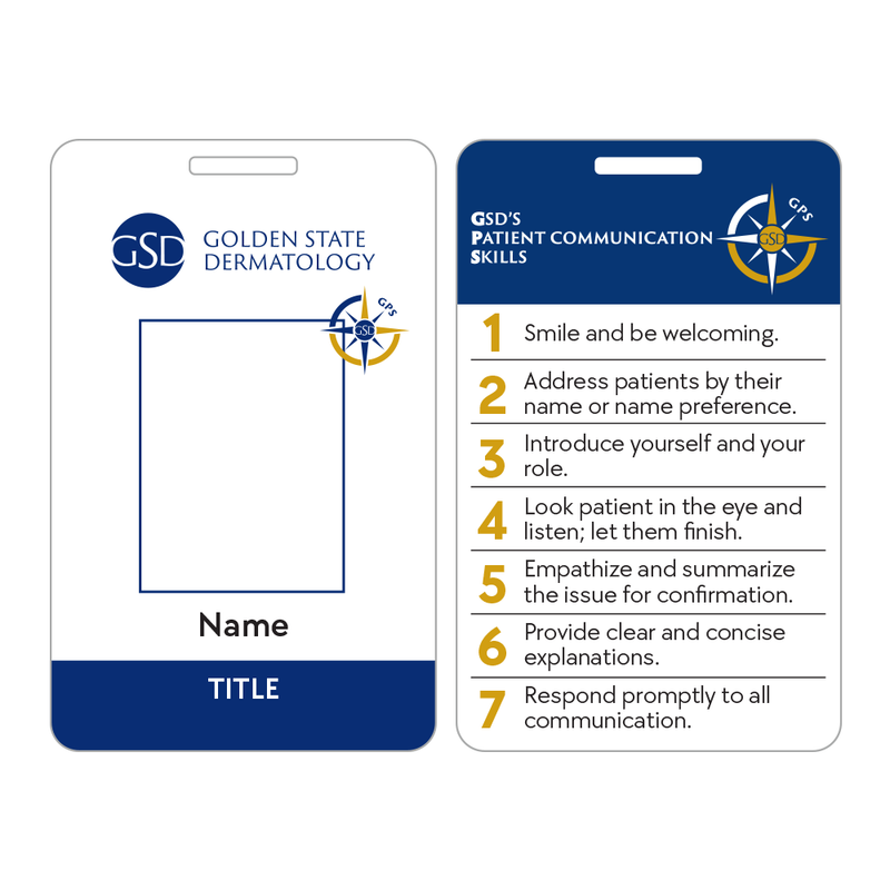 Double-Sided Name Badges - Golden State Dermatology