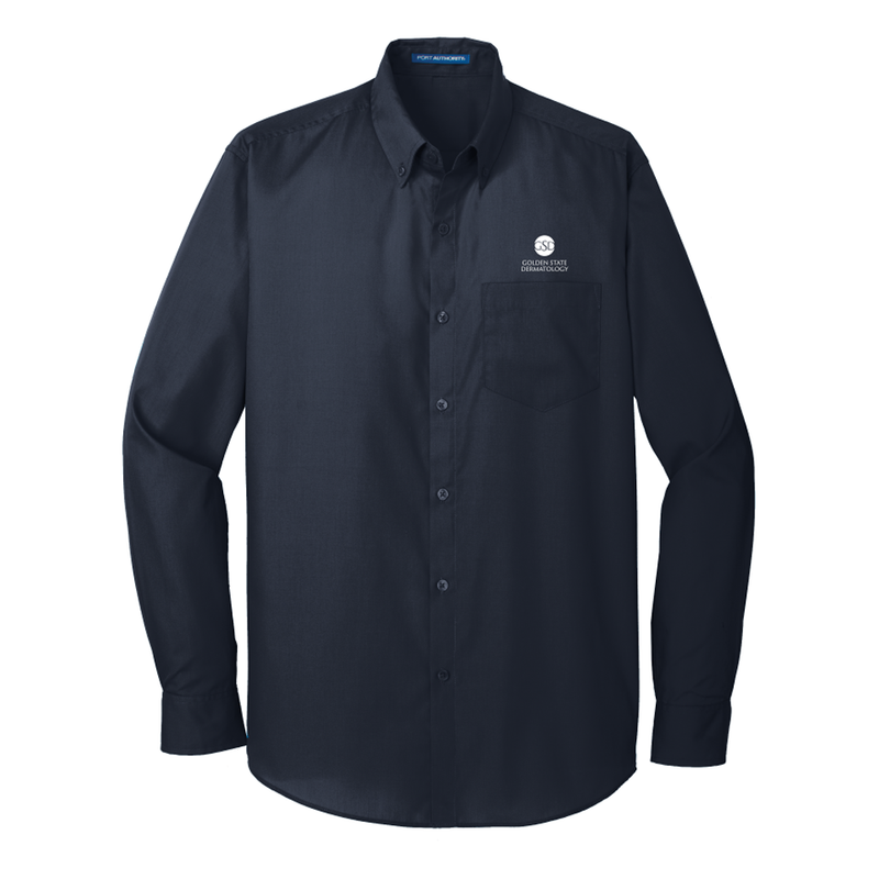 GSD Port Authority Men's Long Sleeve Carefree Poplin Shirt - Golden State Dermatology