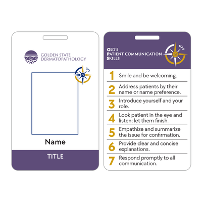 Double-Sided Name Badges - Golden State Dermatopathology