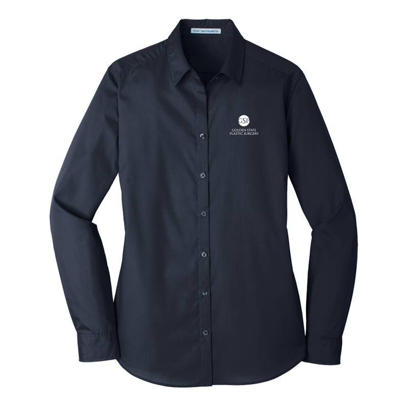 GSD Port Authority® Women's Long Sleeve Carefree Poplin Shirt - Golden State Plastic Surgery